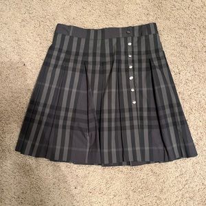 Burberry Brit Grey plaid pleated skirt